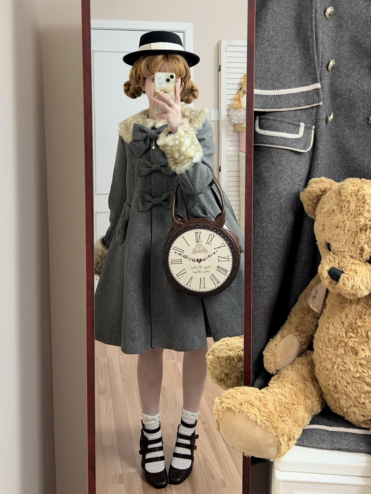 Aラインファーつきコート【Unideer】