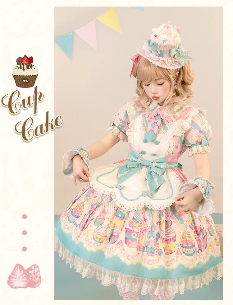 【受注予約~1/26】CupCakes ワンピース(プリントver.)【花与珍珠匣】