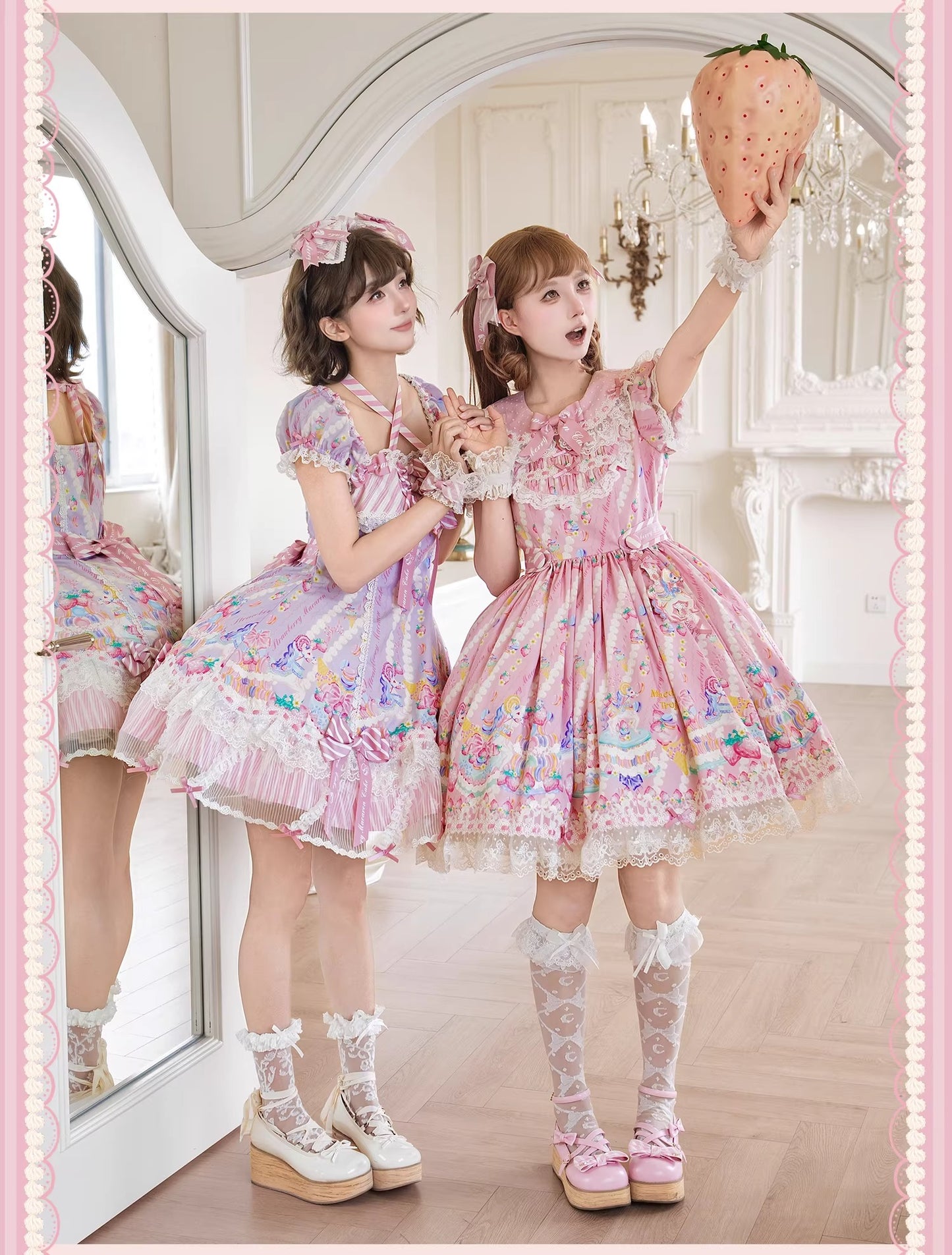 【受注予約~4/27】Pastel Macarons ワンピース(タイプ3)【双生小熊】