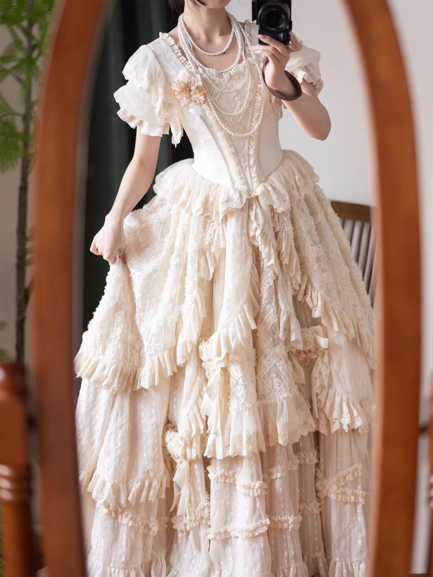 【受注予約~4/16】Lace Waltz × Apricot Waltz ワンピース・姫袖・フルセット【sedef】