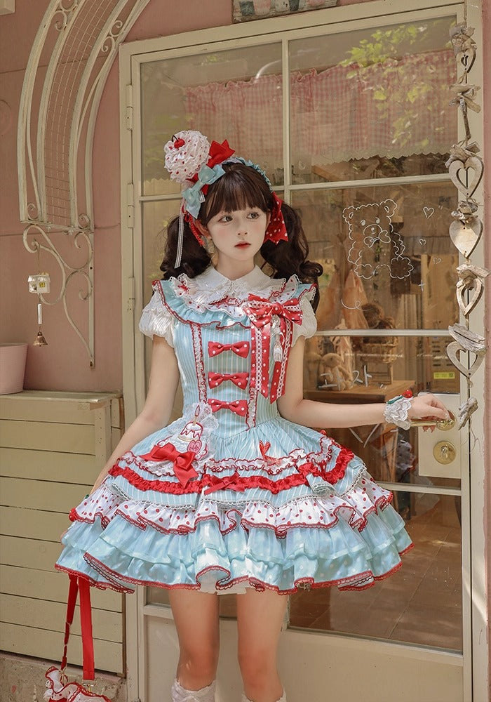 【受注予約~9/25】Eat Cake ジャンパースカート【双生小熊】