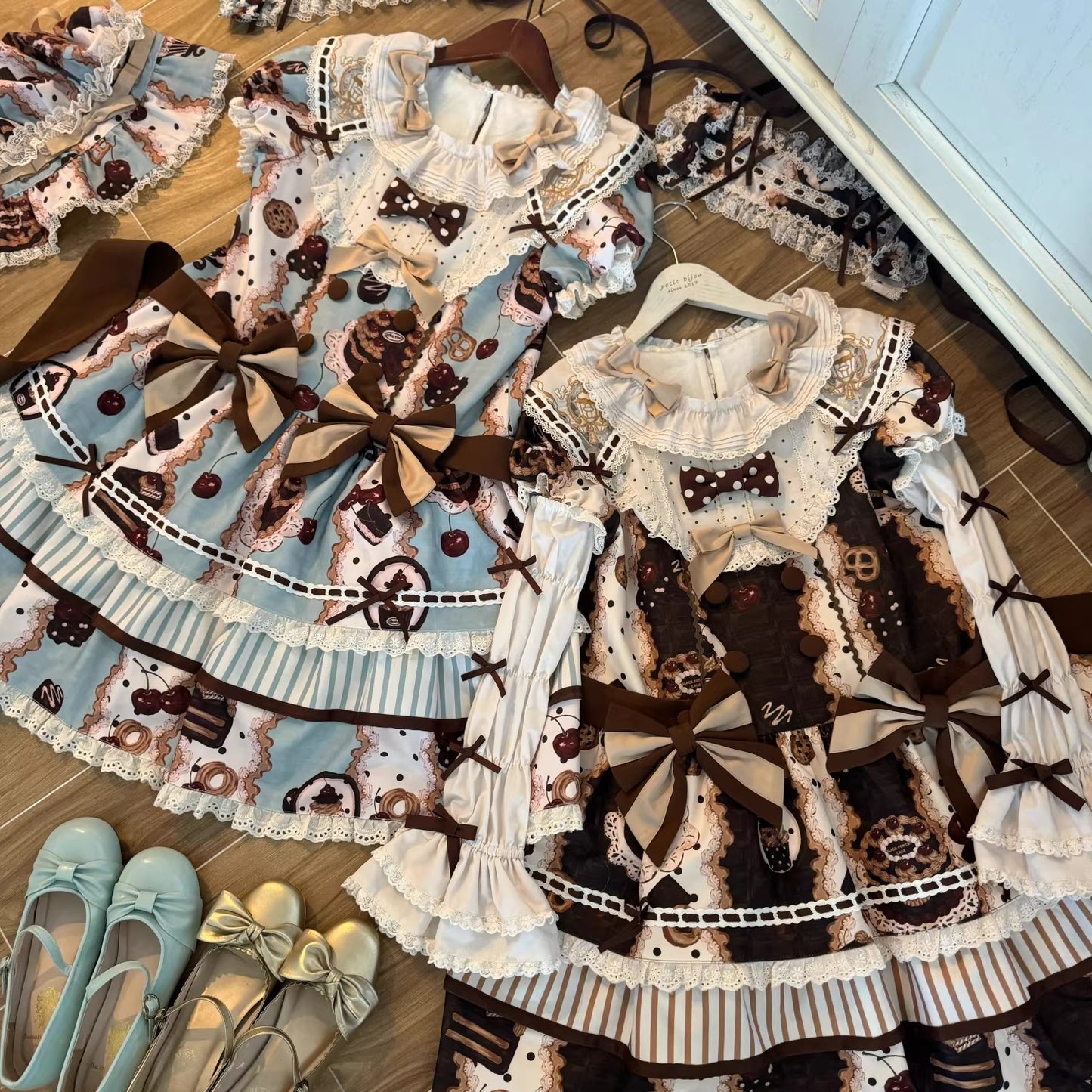 【受注予約~4/8】Cherry Doll ワンピース【babyblue】