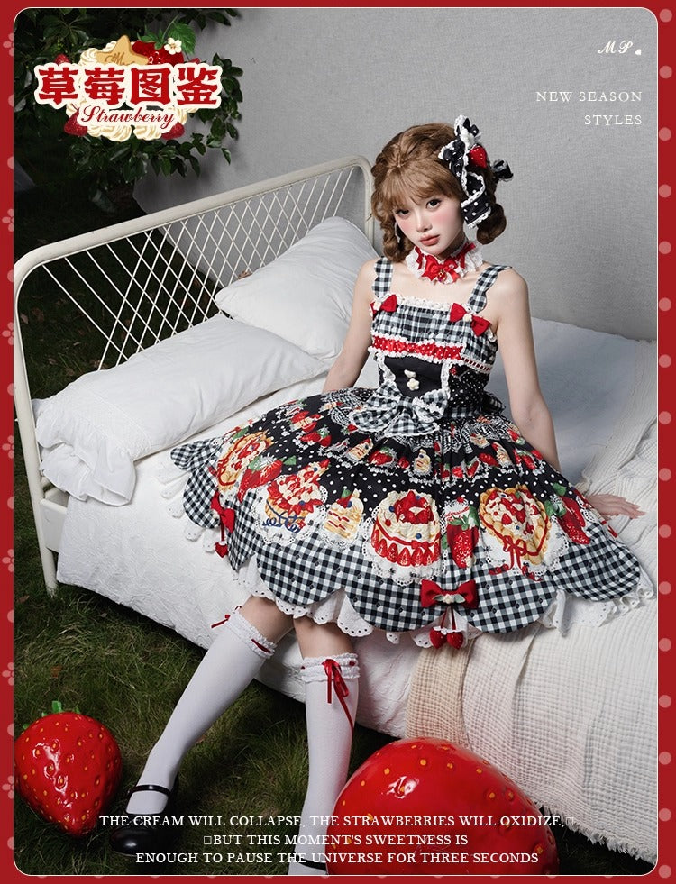 【受注予約~11/18】Strawberry Cake Illustration ジャンパースカート(タイプ2)【花与珍珠匣】
