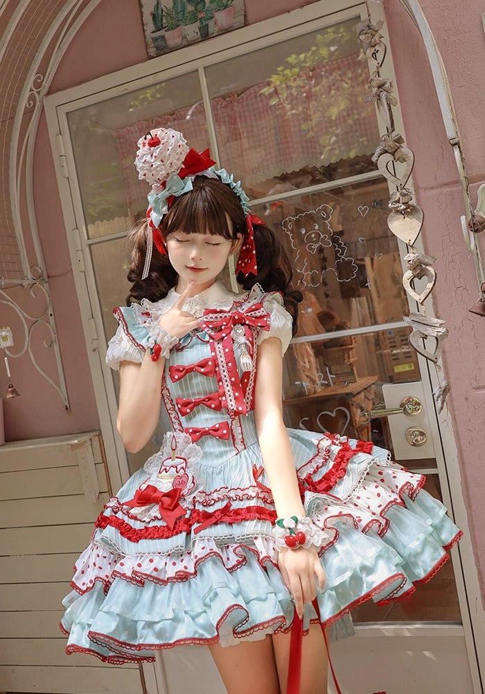 【受注予約~9/25】Eat Cake ジャンパースカート【双生小熊】