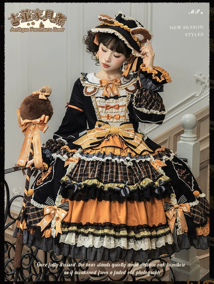 【受注予約~9/8】Antique Furniture Bear ワンピース・ジャンパースカート・ブラウス【Melliflorpearl】