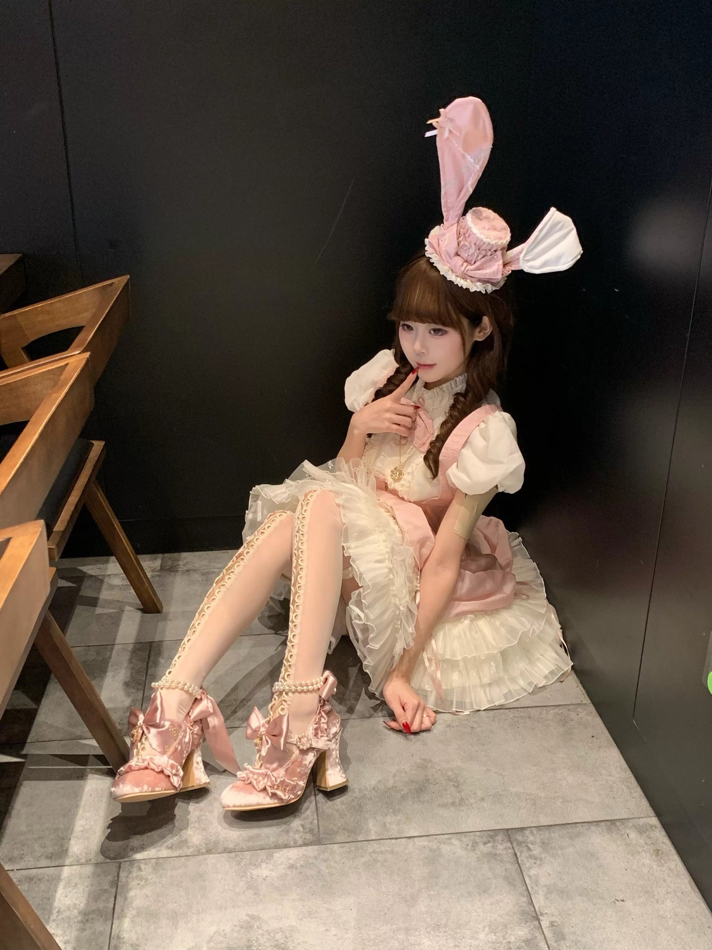 【受注予約~4/27】Ribbon Sonata ヒールパンプス【Aimee】