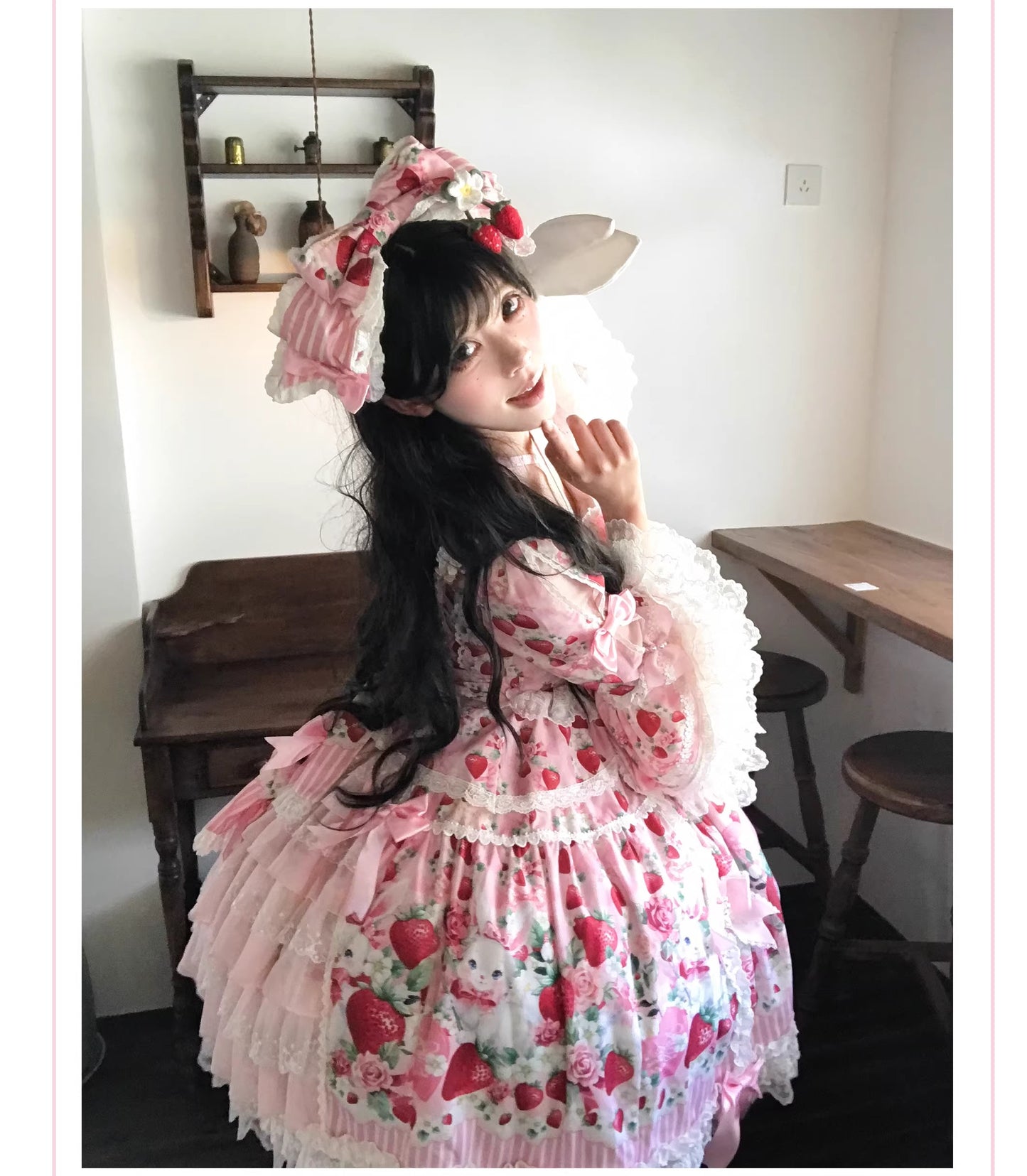 【受注予約~4/29】Strawberry Rabbit 姫袖ワンピース・フルセット【Antique Doll】