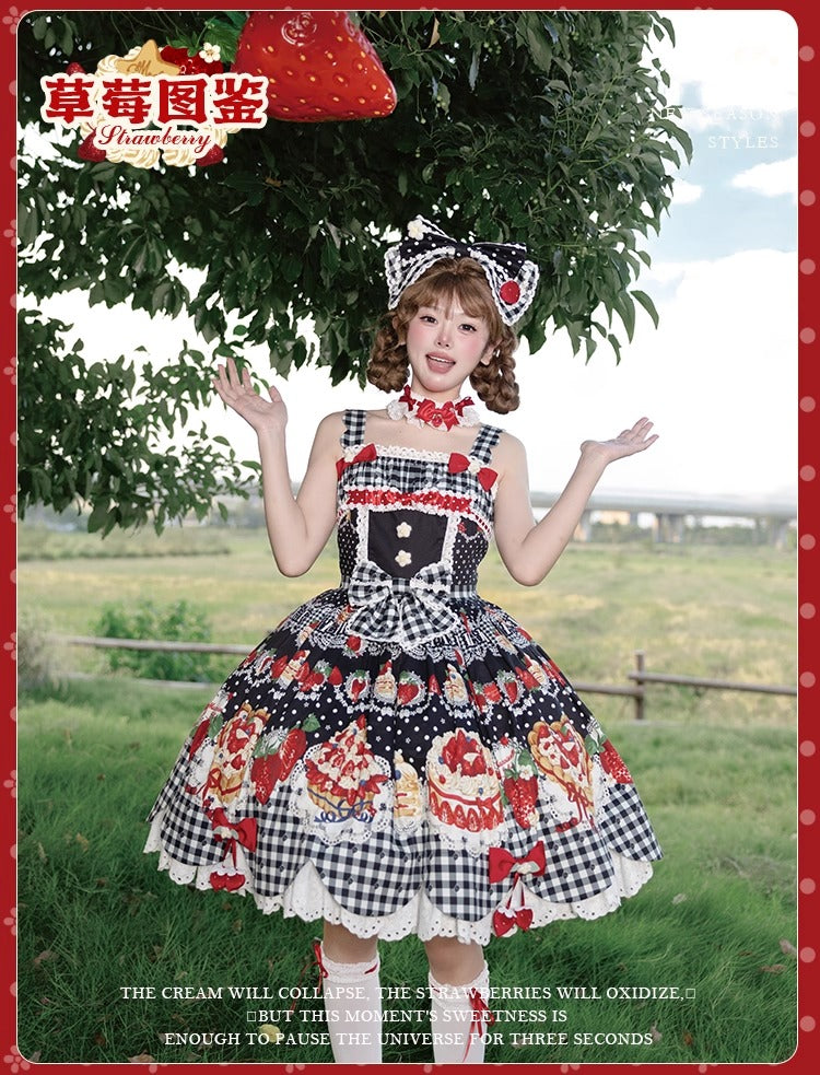 【受注予約~11/18】Strawberry Cake Illustration ジャンパースカート(タイプ2)【花与珍珠匣】