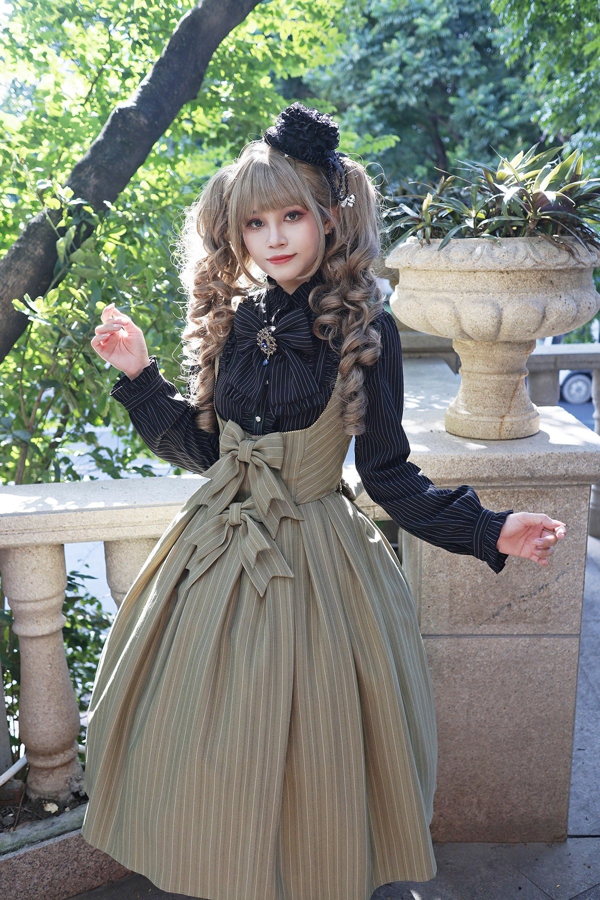 【受注予約~10/28】Bright Moon ジャンパースカート(ストライプ・タイプ2)【Little Dipper】