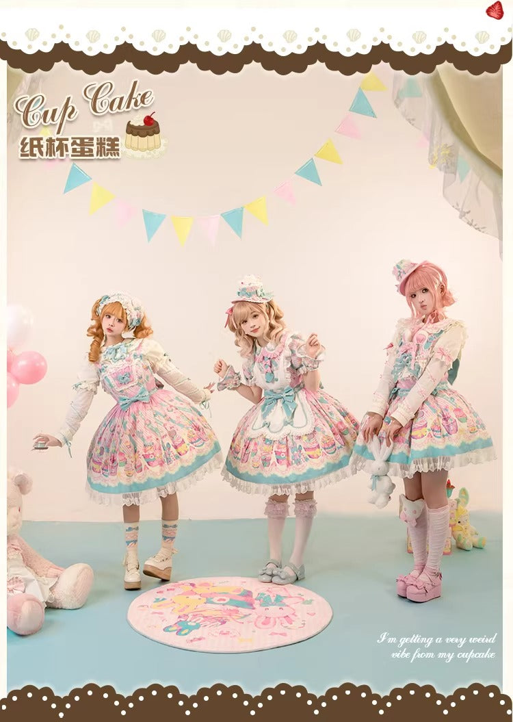 【受注予約~1/26】CupCakes ワンピース(プリントver.)【花与珍珠匣】
