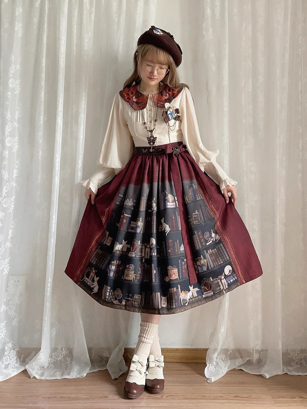 【受注予約~11/6】German Bookshelf スカート【Miss Point】