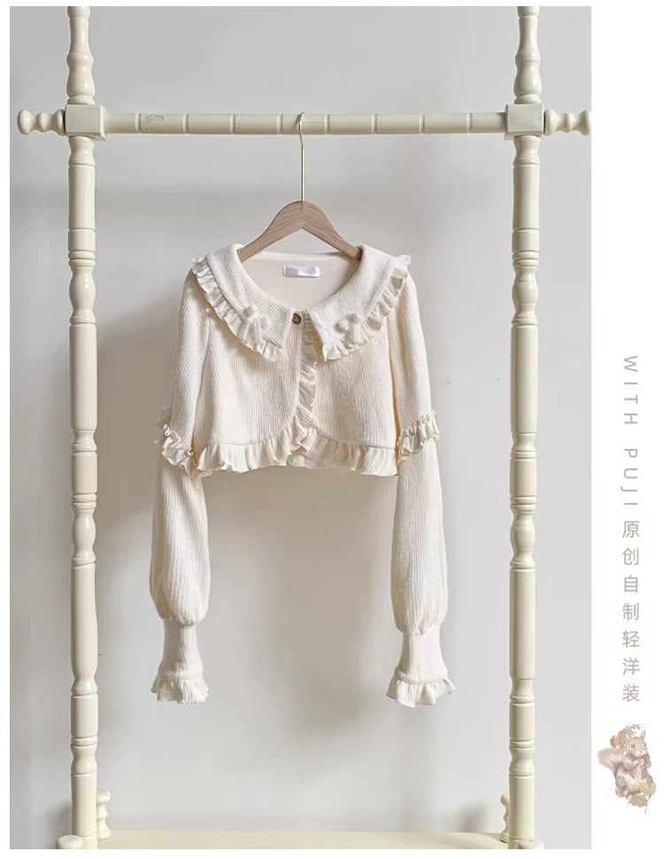 襟付きニットカーディガン【With Puji】