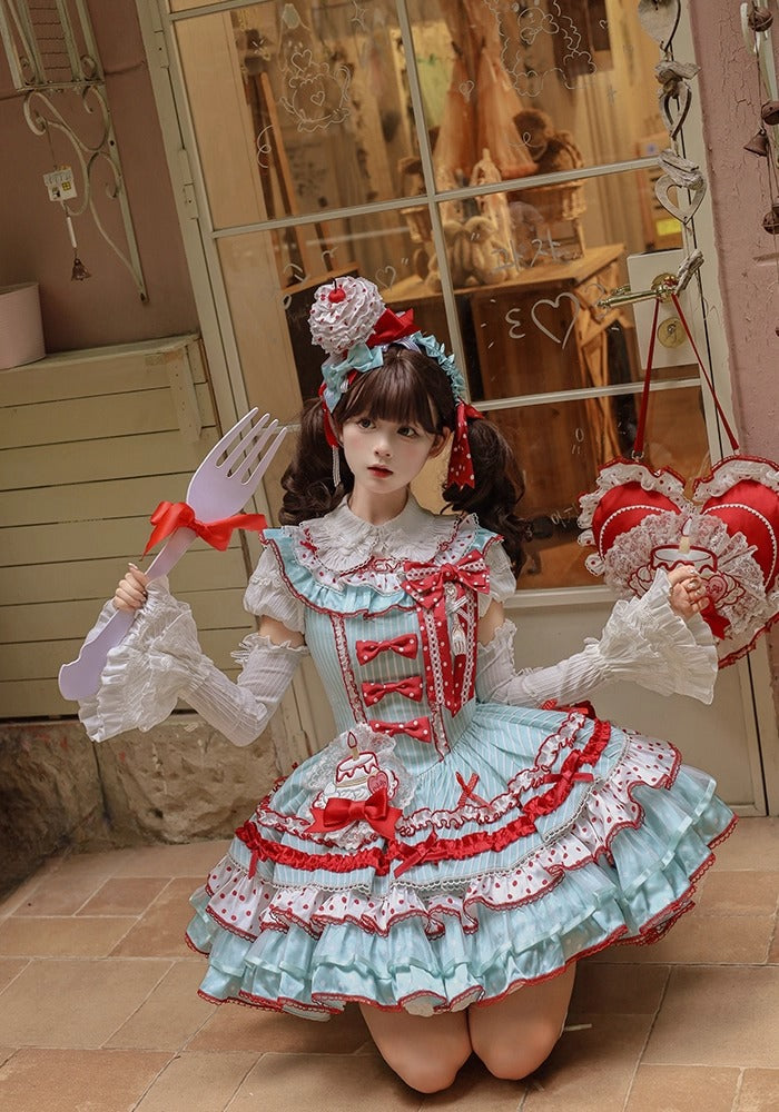 【受注予約~9/25】Eat Cake ジャンパースカート【双生小熊】