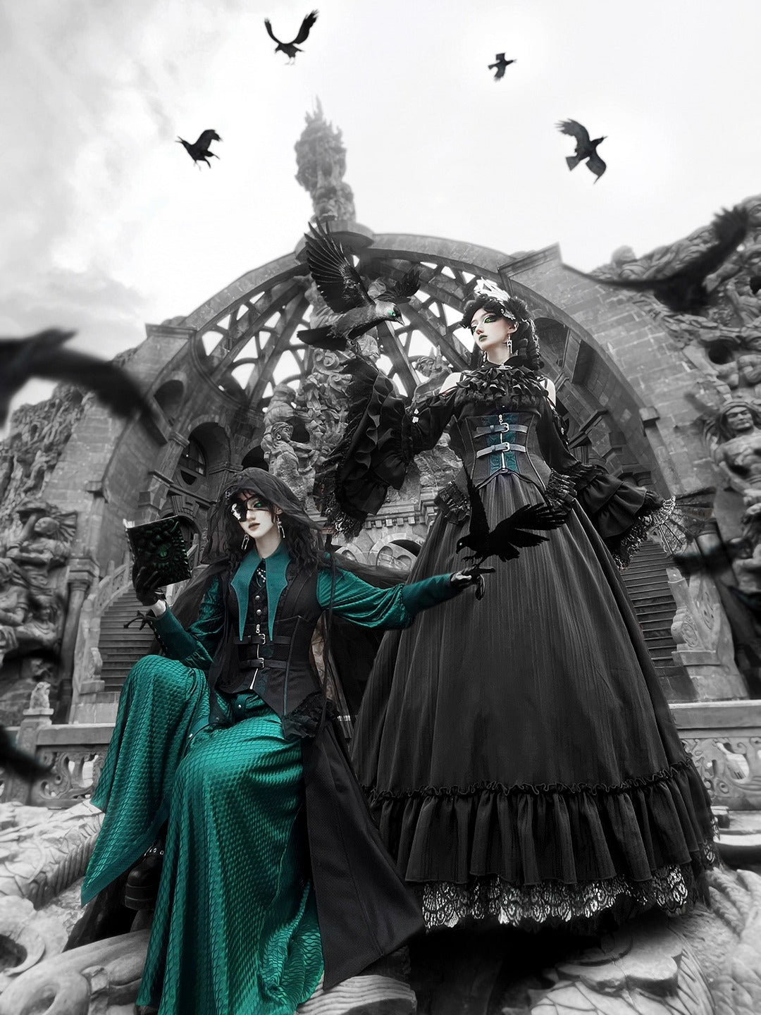 【受注予約~10/16】Twin Dragon ロングブラウス【麋鹿】