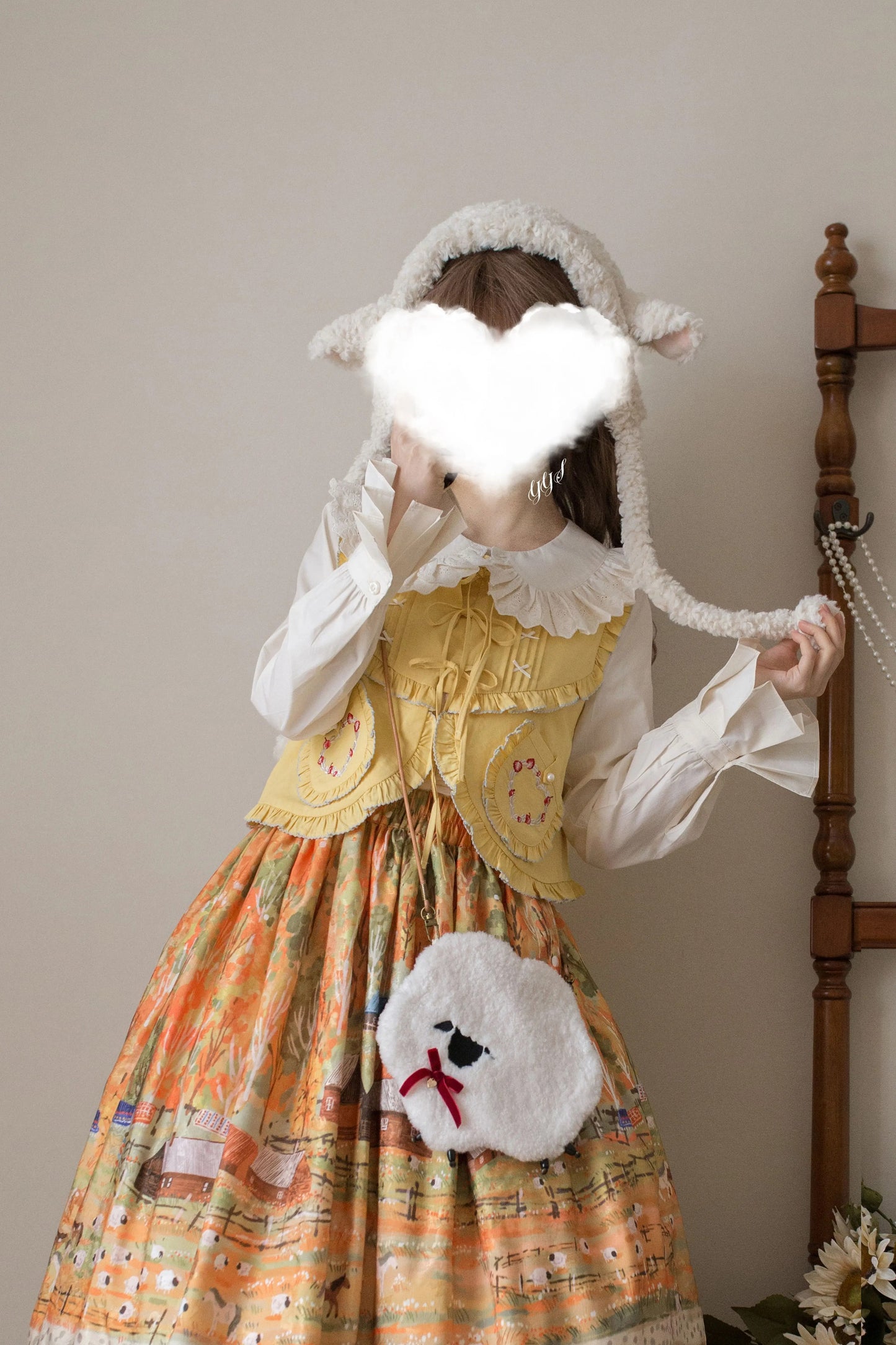 綿レース長袖ブラウス【MIST】