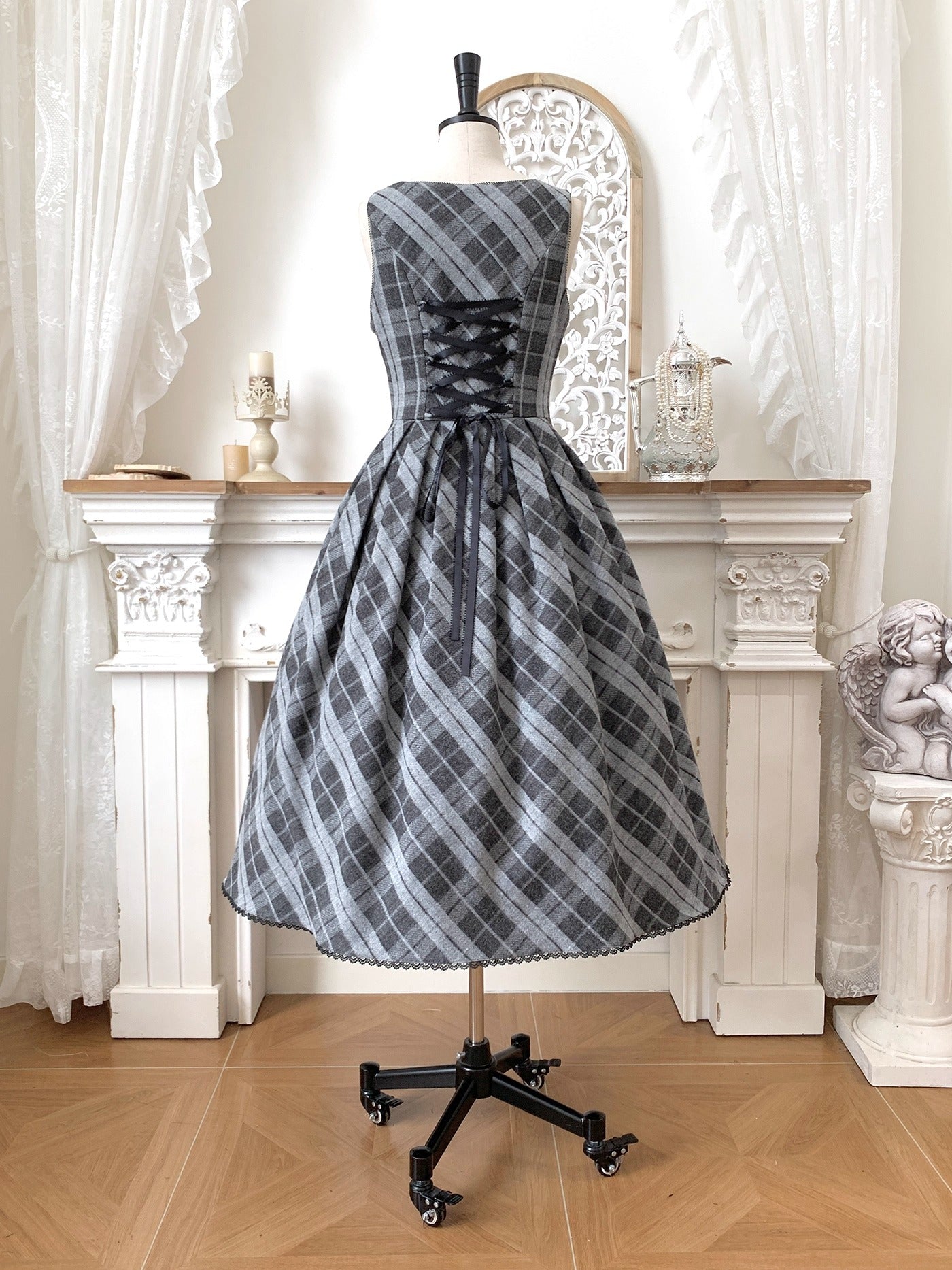 【受注予約~10/28】Bright Moon ジャンパースカート(チェック)【Little Dipper】