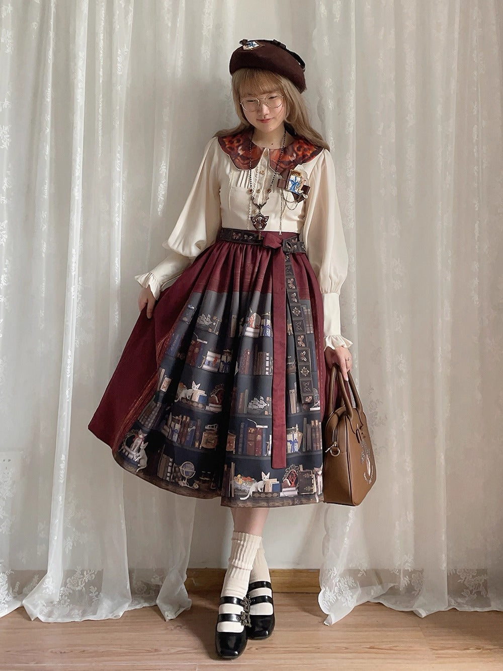 【受注予約~11/6】German Bookshelf スカート【Miss Point】