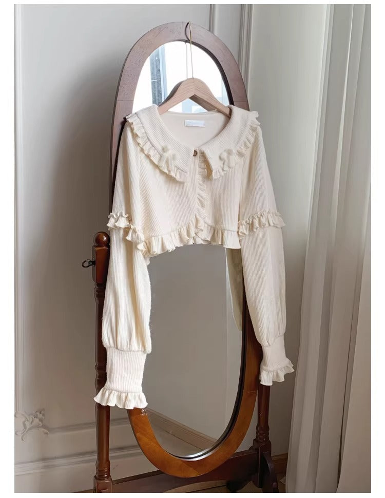 襟付きニットカーディガン【With Puji】