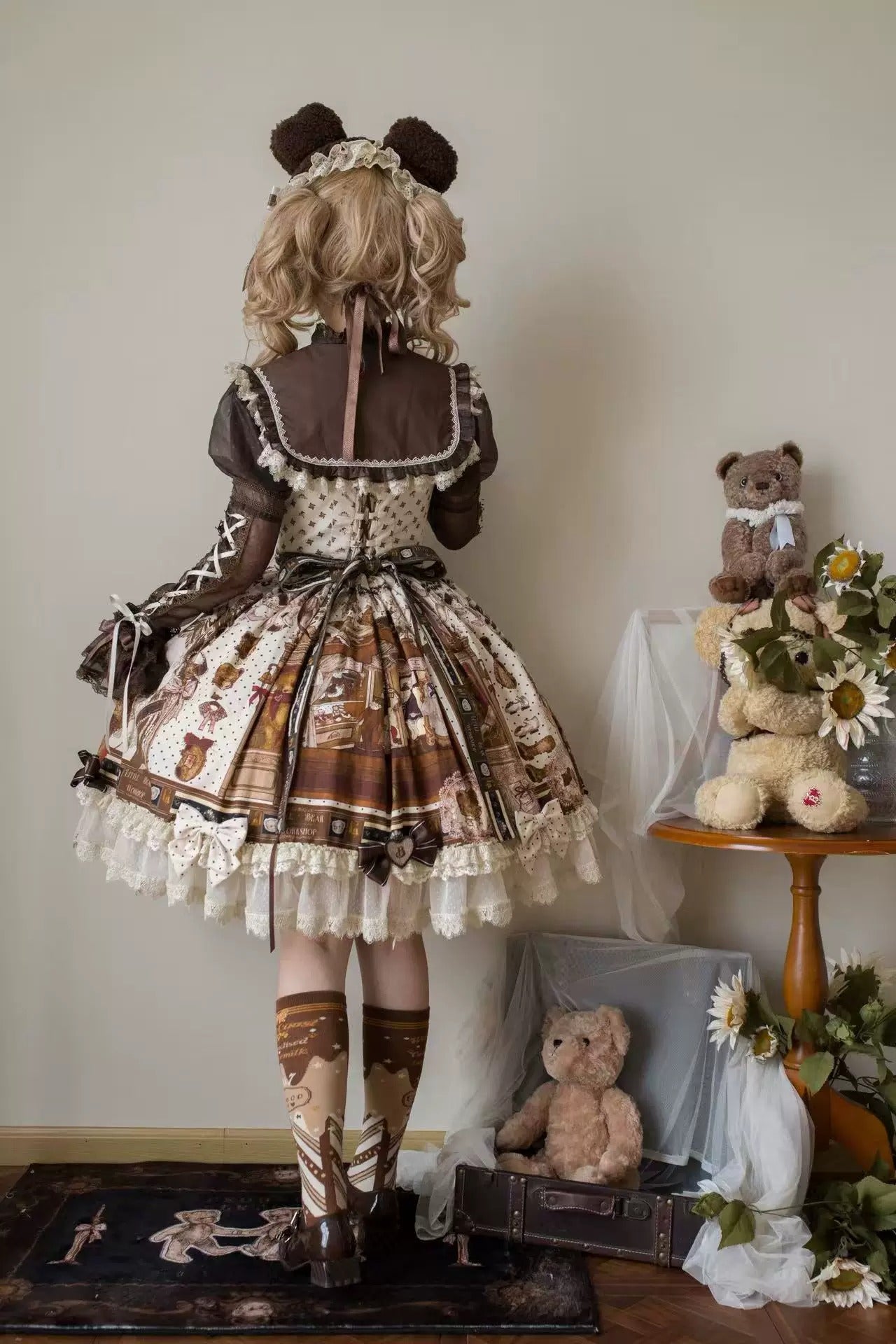 【受注予約~5/14】Antique Bear Shop ジャンパースカート【黒眼窩診療室】