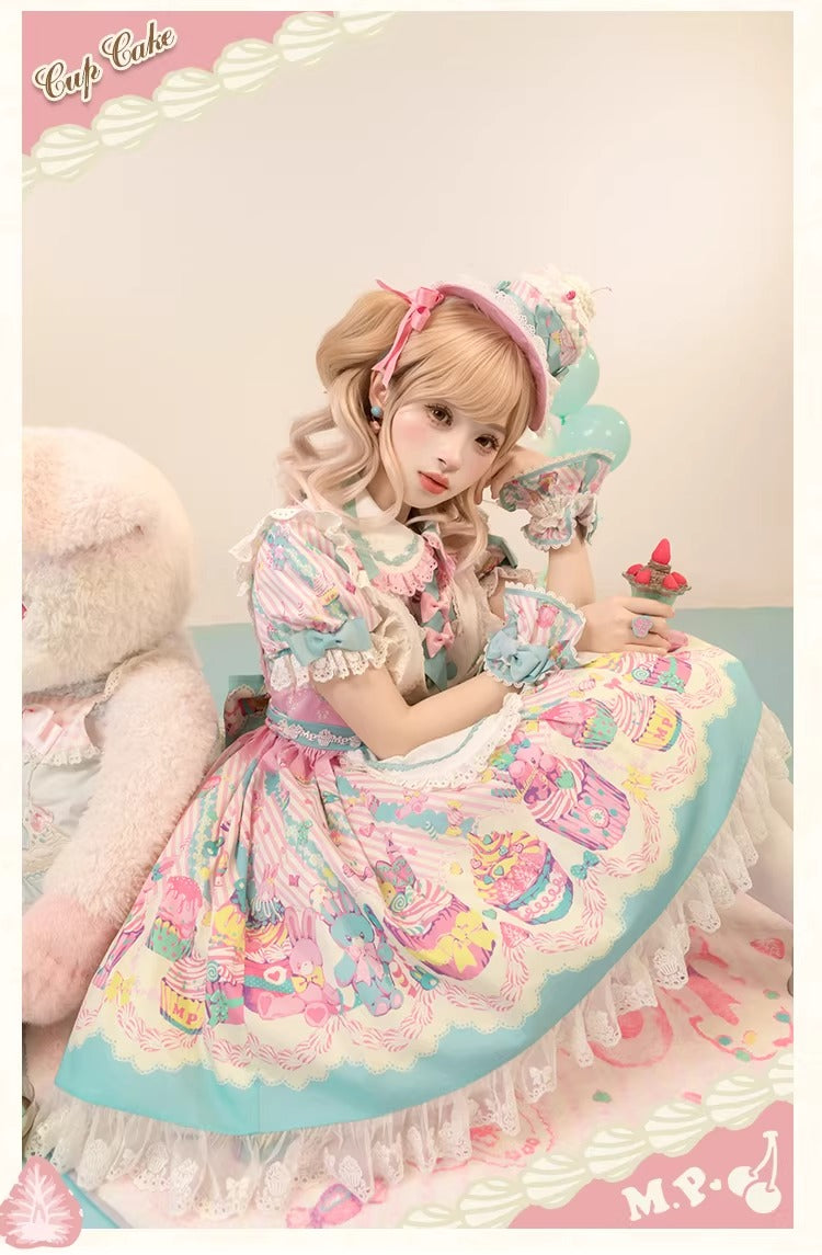 【受注予約~1/26】CupCakes ワンピース(プリントver.)【花与珍珠匣】