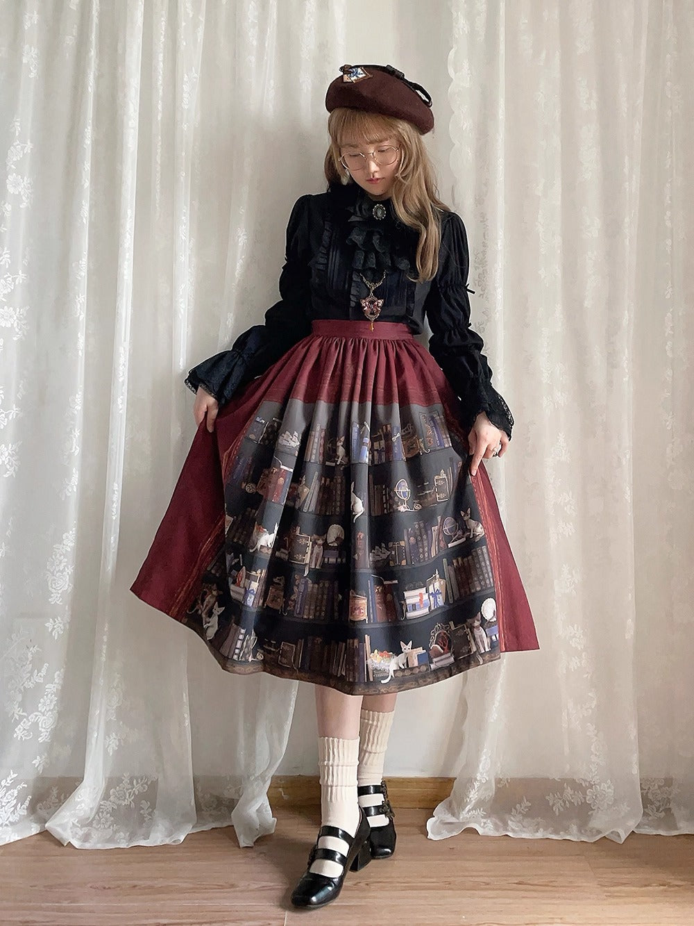 【受注予約~11/6】German Bookshelf スカート【Miss Point】