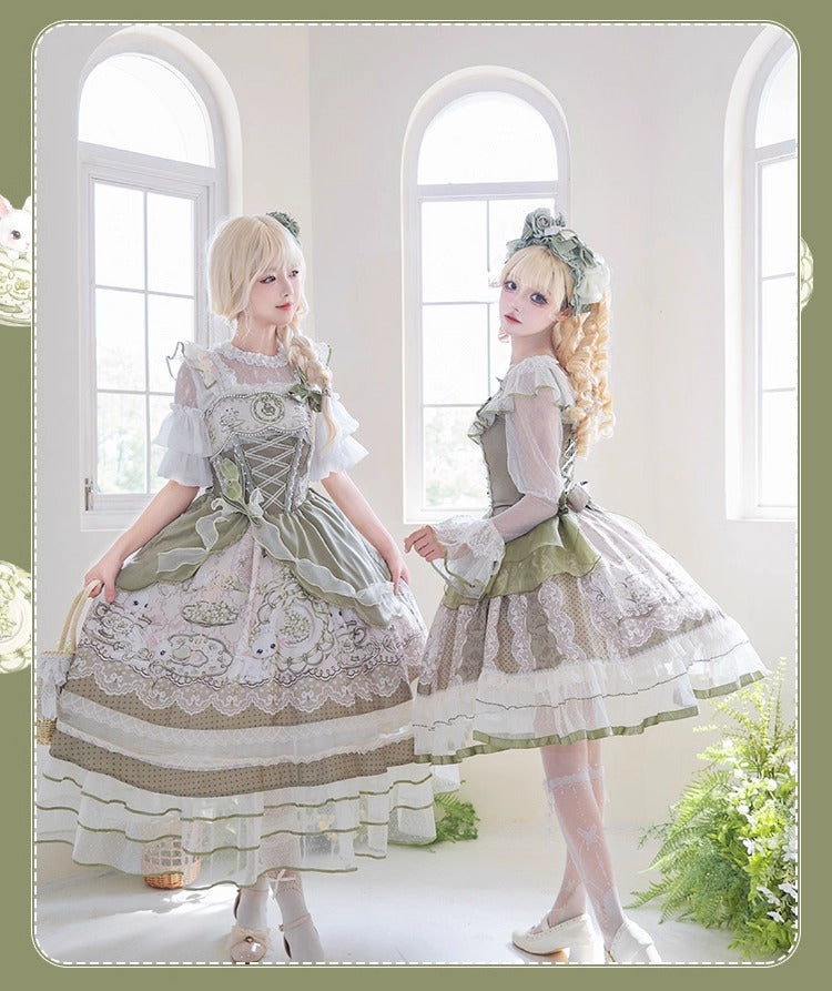 Tea Cup Rabbit ジャンパースカートセット【Melonshow】