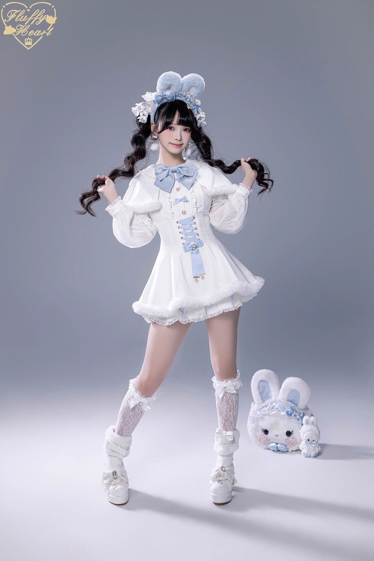 ふわふわファーセットアップ【Fluffy Heart×momo】