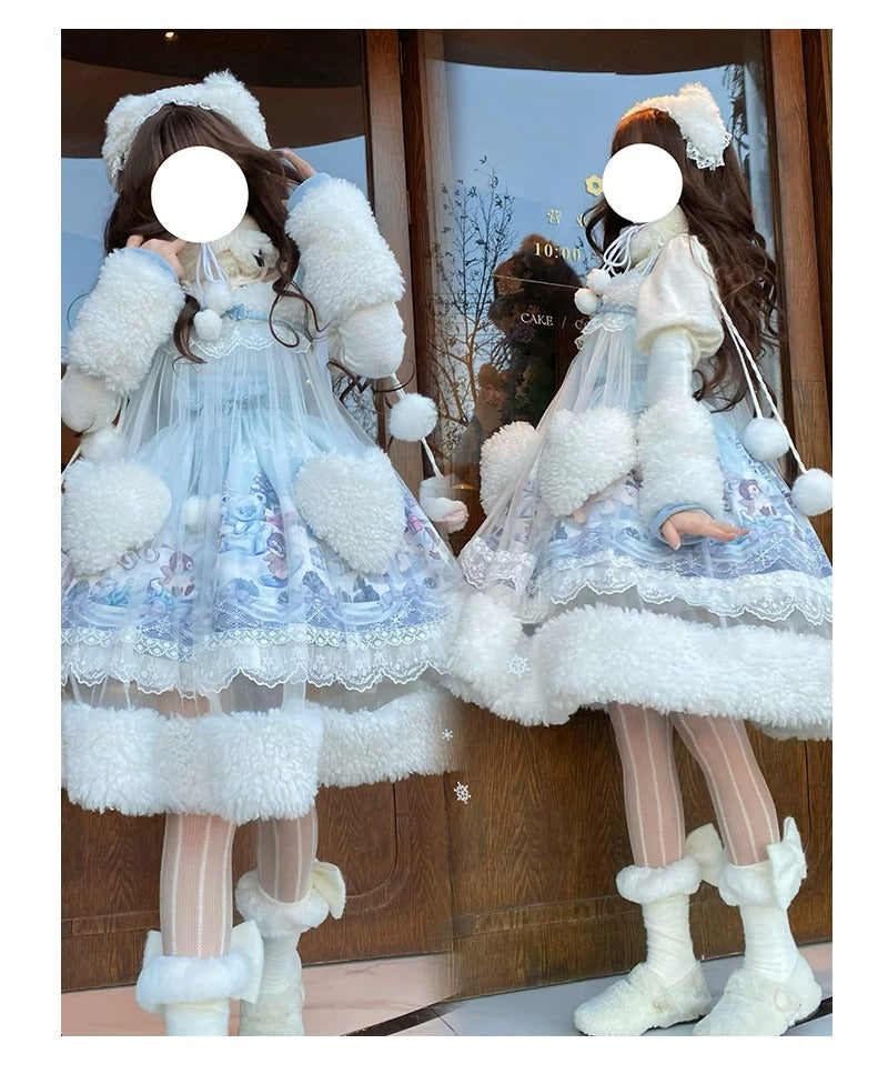 【受注予約~10/12】Penguin Snow Baby ジャンパースカート・インナートップス【Lineball Cat】