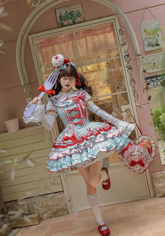 【受注予約~9/25】Eat Cake ジャンパースカート【双生小熊】