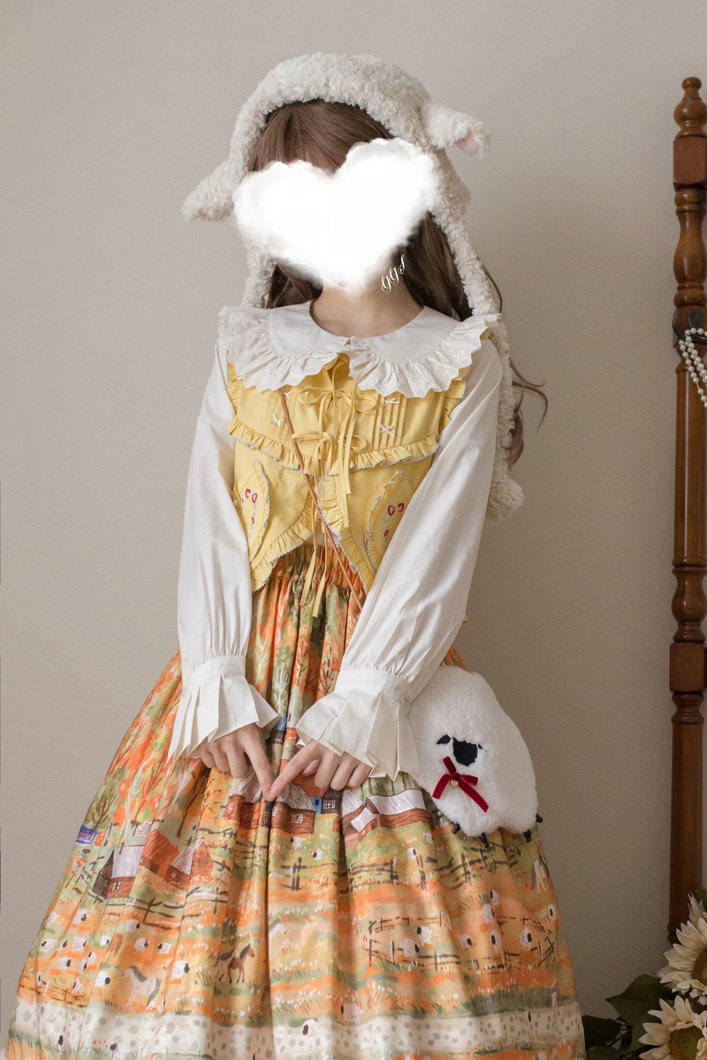 綿レース長袖ブラウス【MIST】