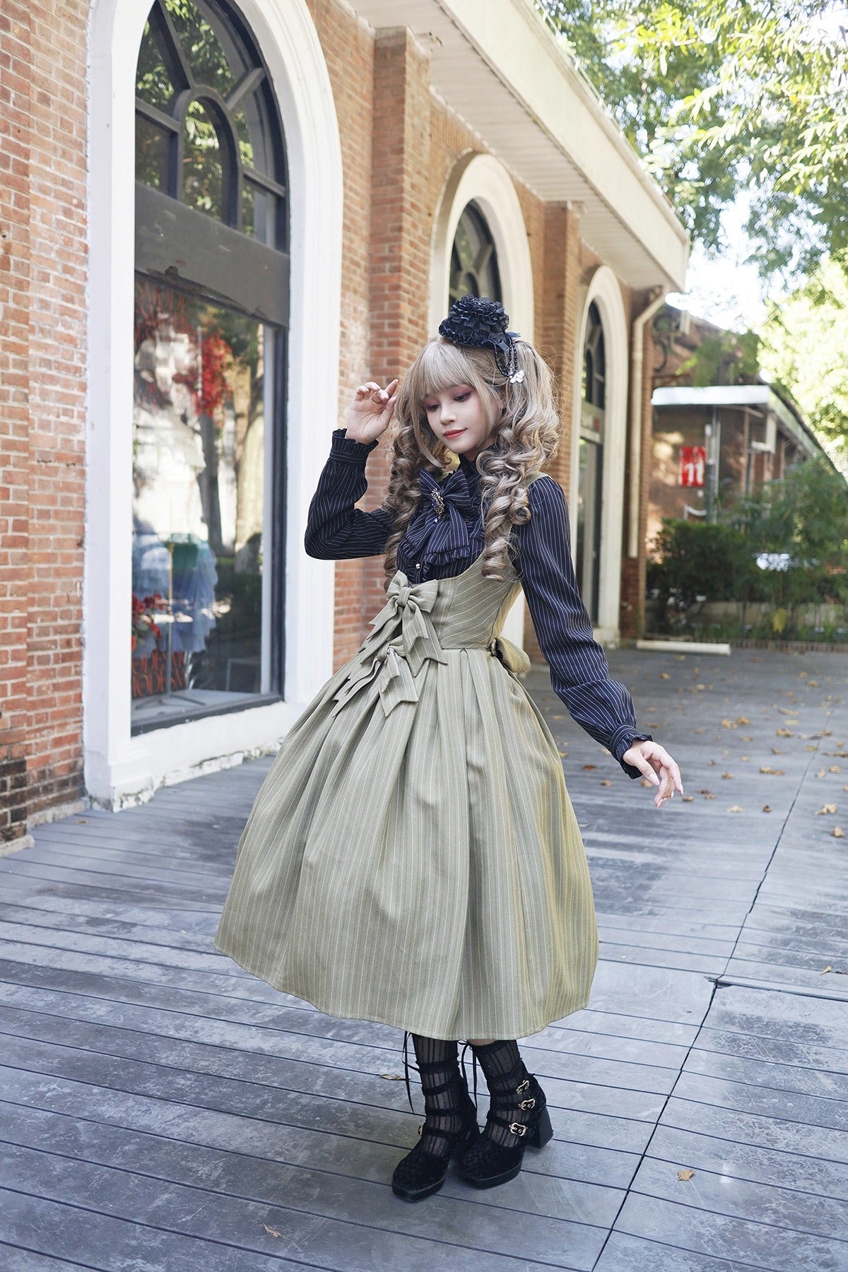 【受注予約~10/28】Bright Moon ジャンパースカート(ストライプ・タイプ2)【Little Dipper】