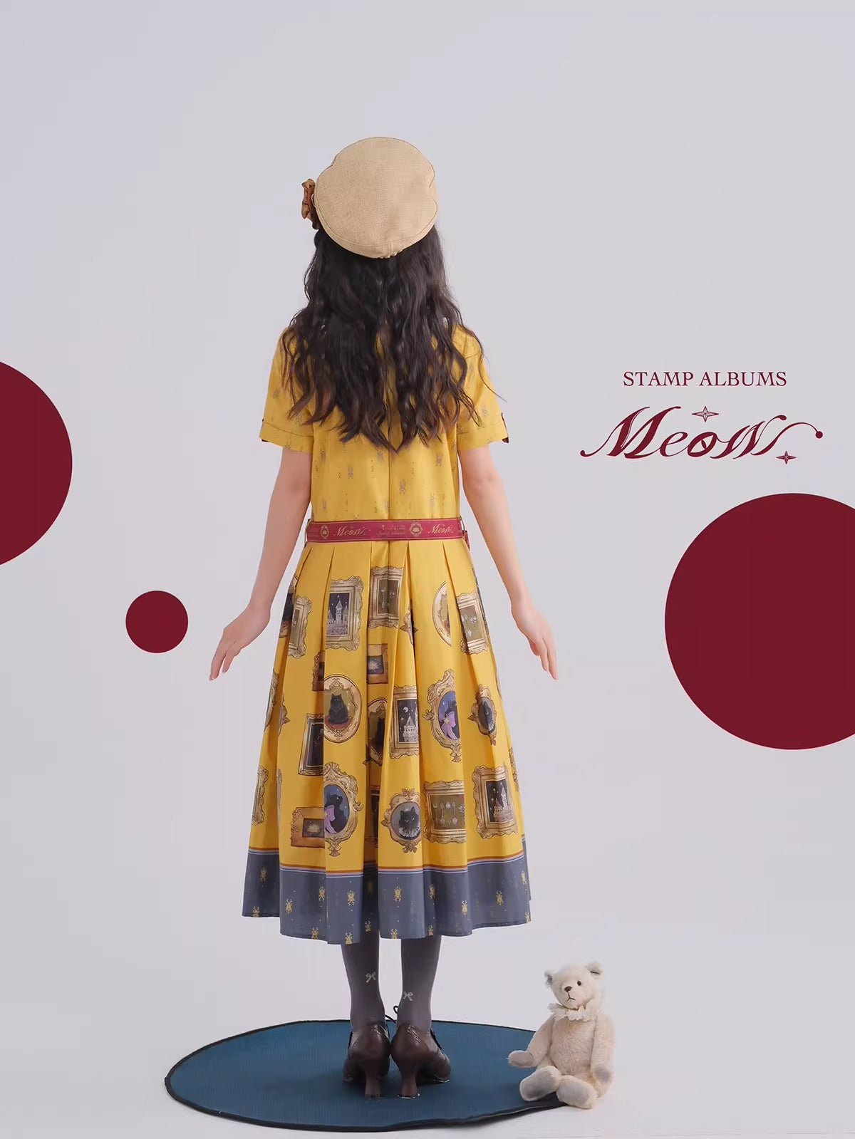 【受注予約~4/16】MEOW ワンピース・ジャンパースカート・ブラウス【Stamp Album】