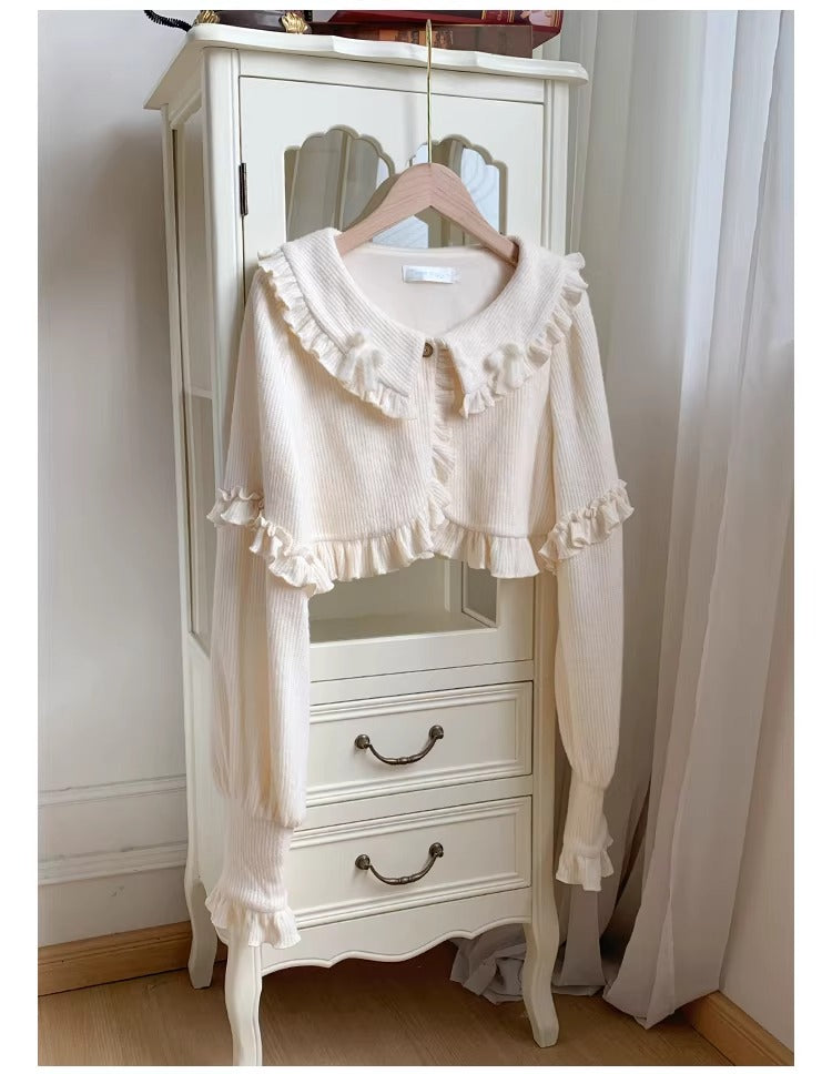 襟付きニットカーディガン【With Puji】