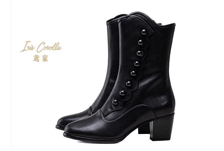 【受注予約~9/17】Victory ボタンブーツ(ミドル)【Iris Corolla】