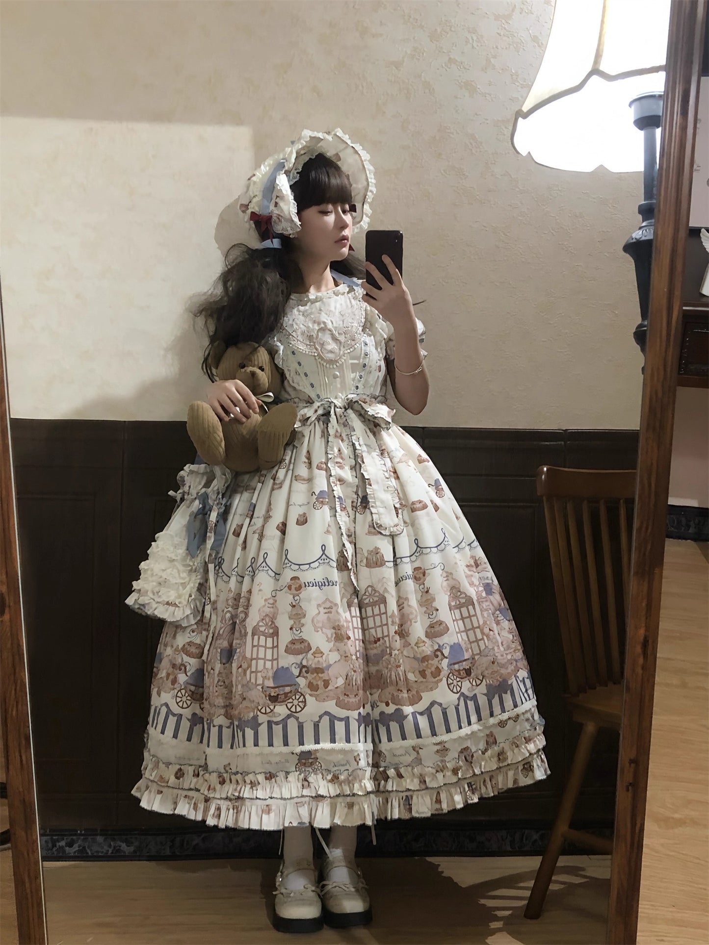 【受注予約~12/10】Antique Dessert Shop ワンピース【babyblue】