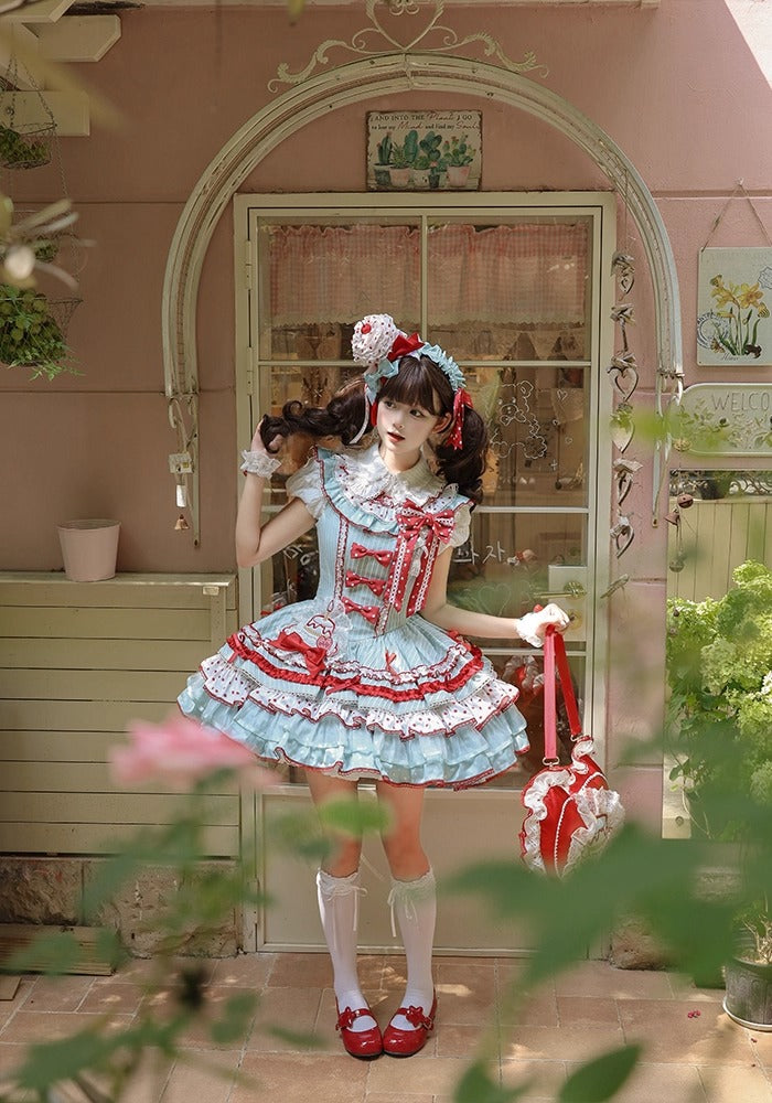 【受注予約~9/25】Eat Cake ジャンパースカート【双生小熊】