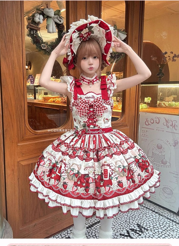 【受注予約~11/30】Strawberry Garden ワンピース・ジャンパースカート【心动玩偶】