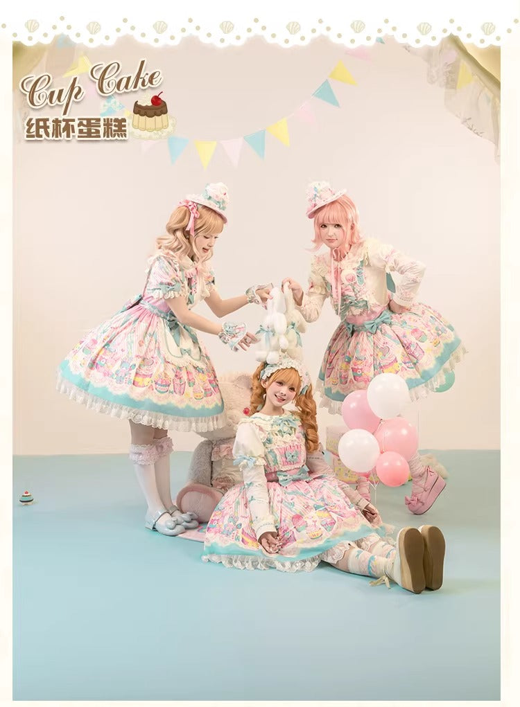 【受注予約~1/26】CupCakes ワンピース(プリントver.)【花与珍珠匣】