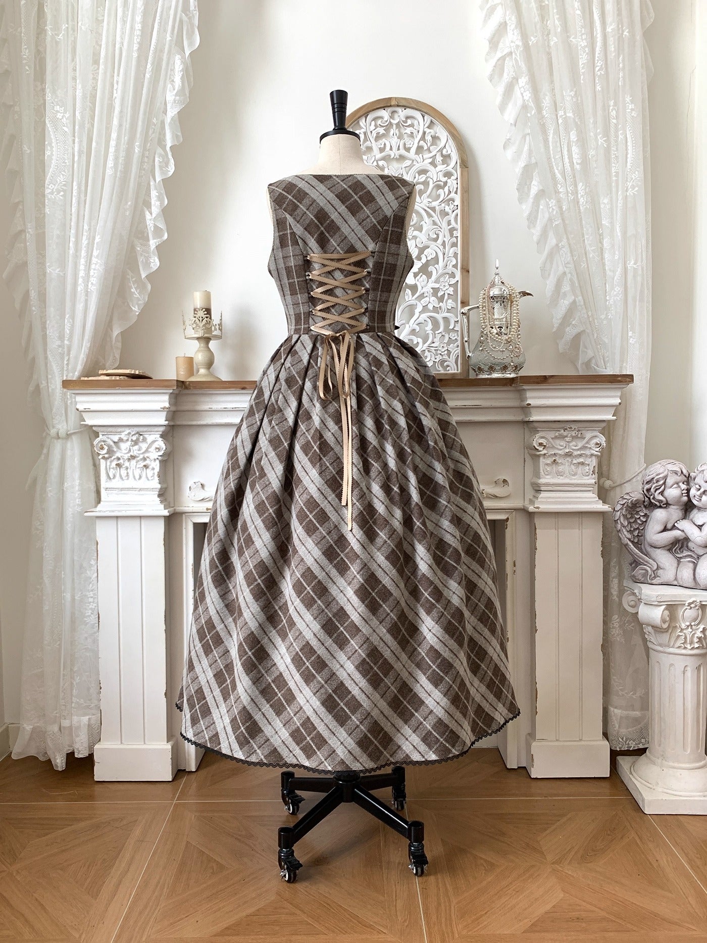 【受注予約~10/28】Bright Moon ジャンパースカート(チェック)【Little Dipper】