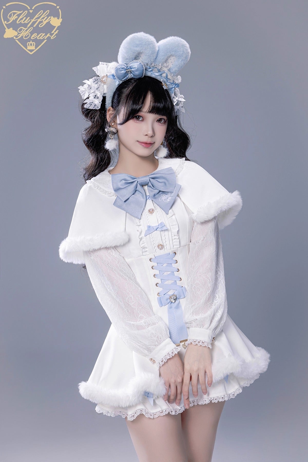 ふわふわファーセットアップ【Fluffy Heart×momo】