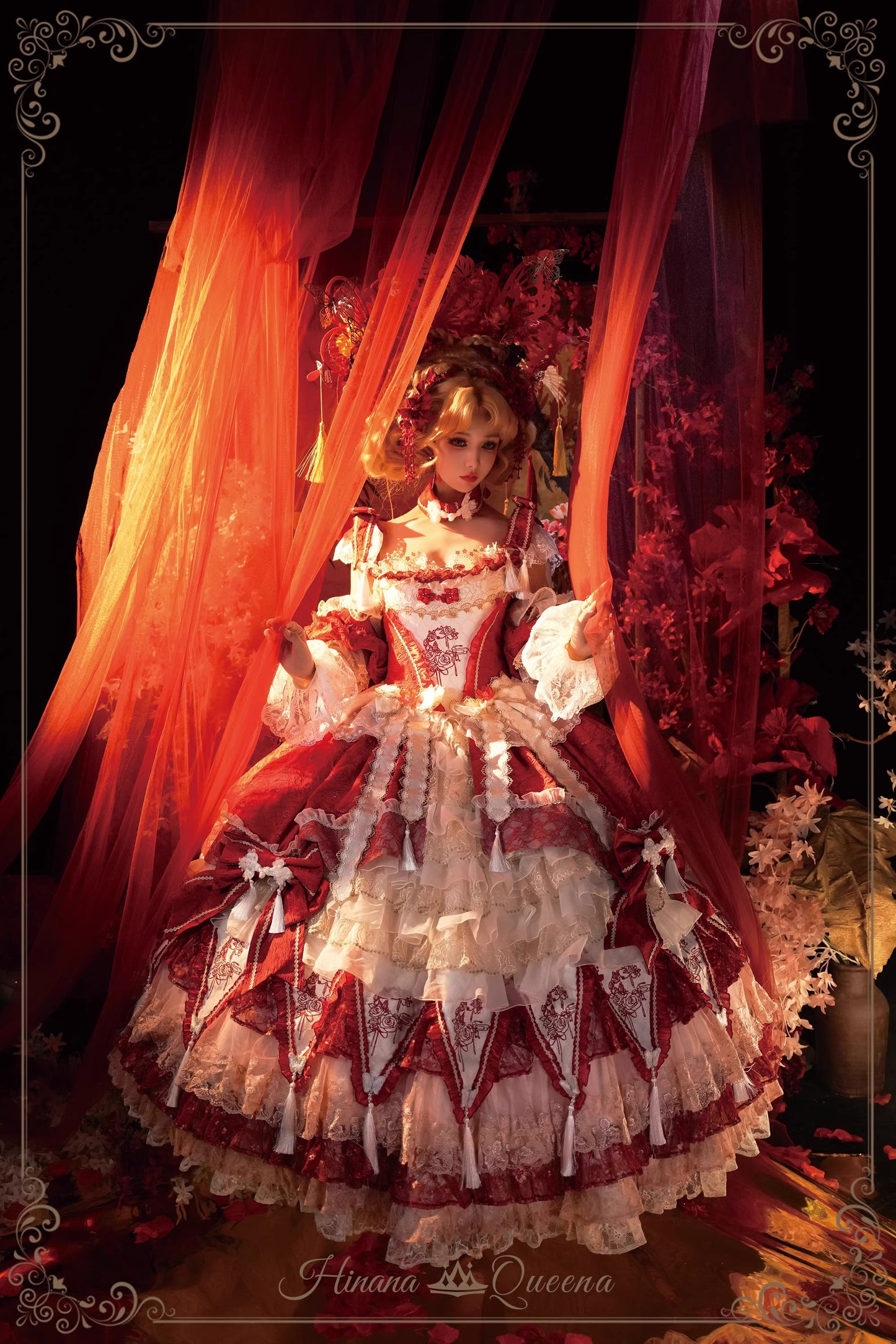 【受注予約~9/15】Crimson-Bee ワンピース【Hinana Queena】