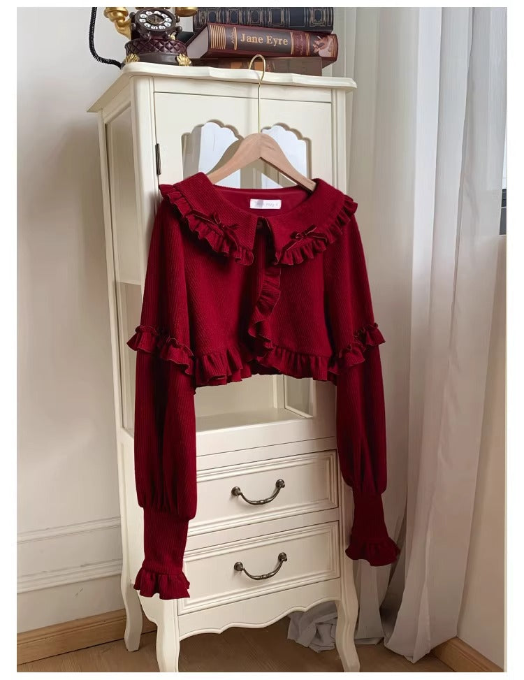 襟付きニットカーディガン【With Puji】