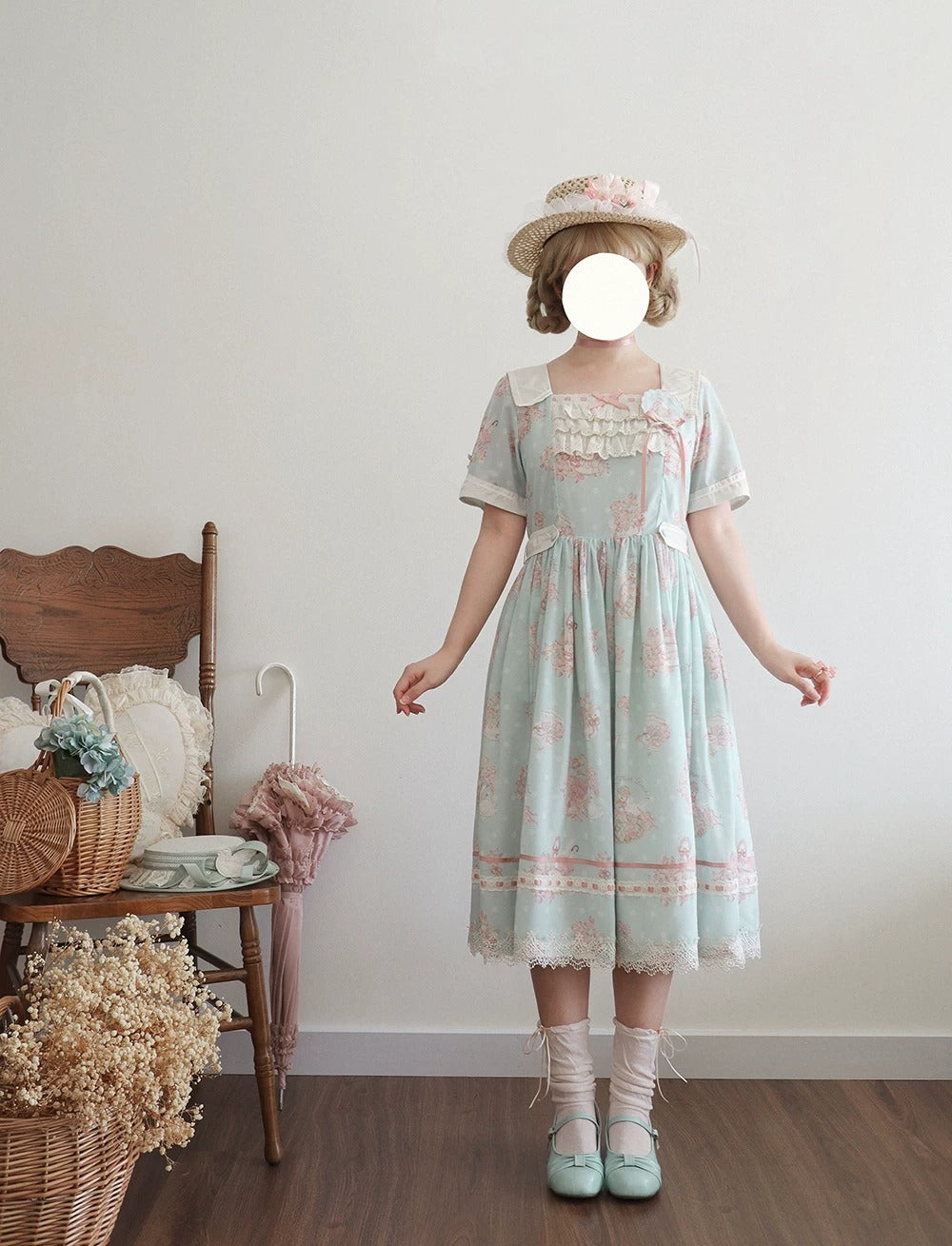 【受注予約~7/23】Little White Goose with Flowers ワンピース(タイプ1)【Miss Cube】