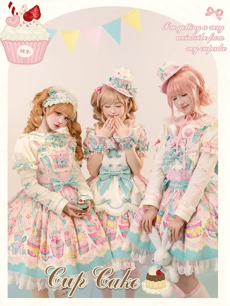 【受注予約~1/26】CupCakes ワンピース(プリントver.)【花与珍珠匣】