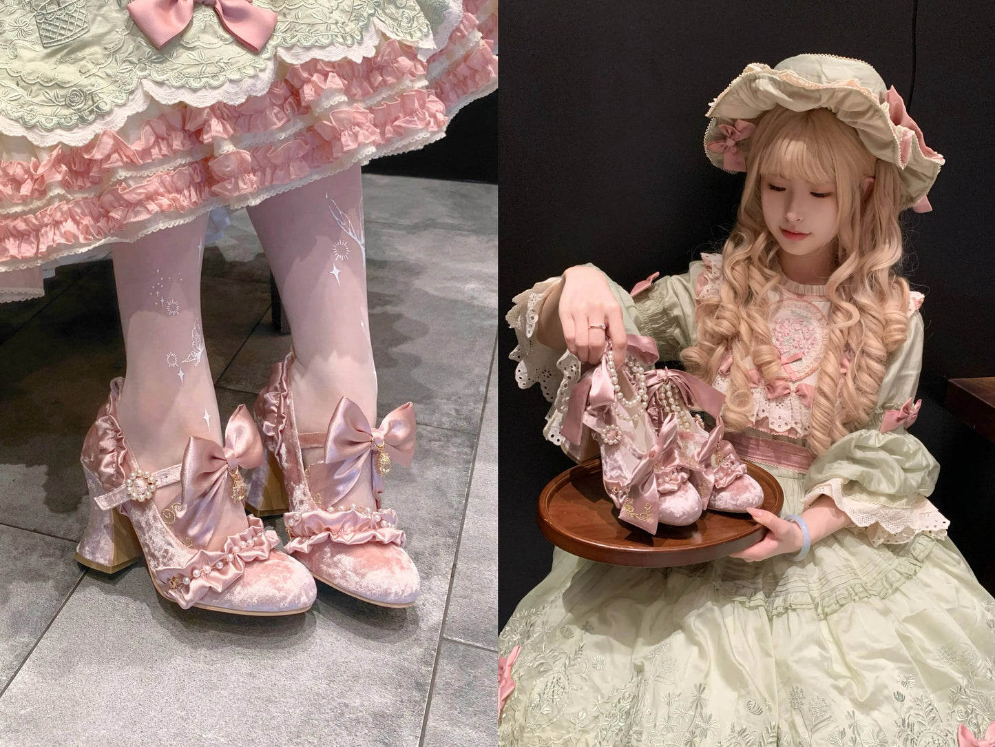 【受注予約~4/27】Ribbon Sonata ヒールパンプス【Aimee】