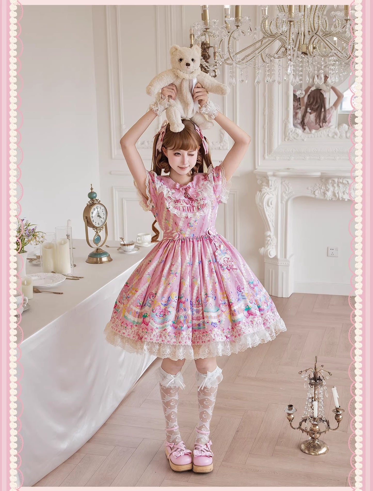 【受注予約~4/27】Pastel Macarons ワンピース(タイプ3)【双生小熊】