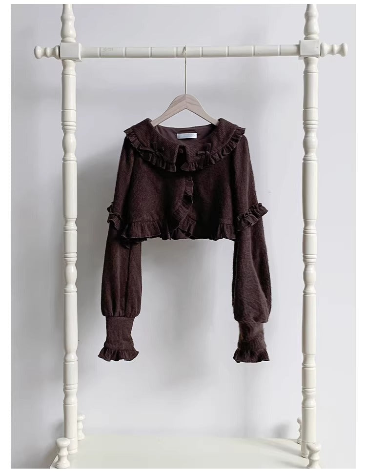 襟付きニットカーディガン【With Puji】