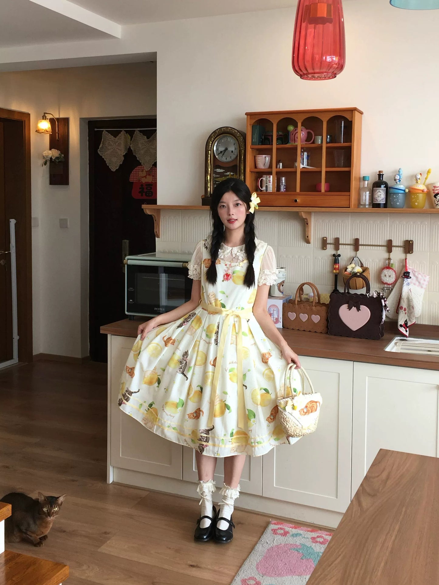 【受注予約~9/10】Lemon Kitty Dream ワンピース・ジャンパースカート【Cutey Mask】