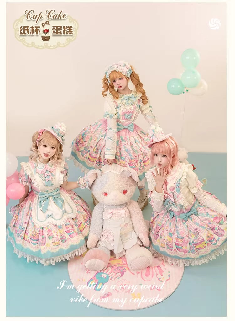 【受注予約~1/26】CupCakes ワンピース(プリントver.)【花与珍珠匣】