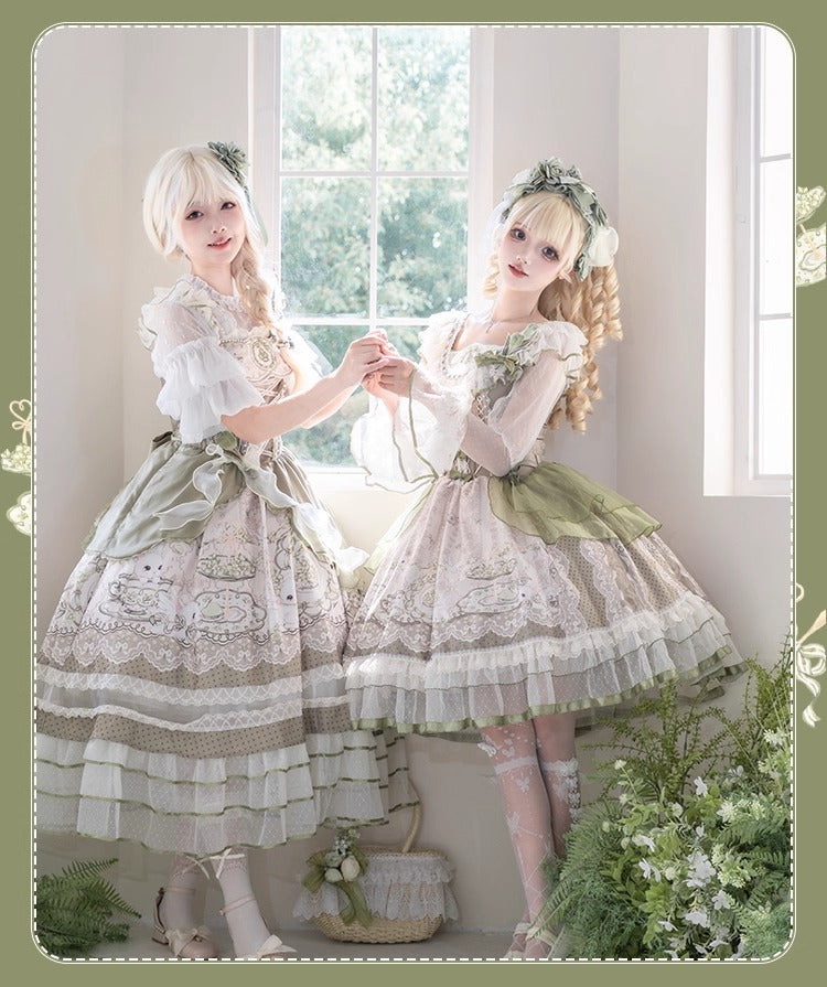 Tea Cup Rabbit ジャンパースカートセット【Melonshow】